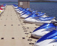 rotodock system with rotoport floating jet ski platforms